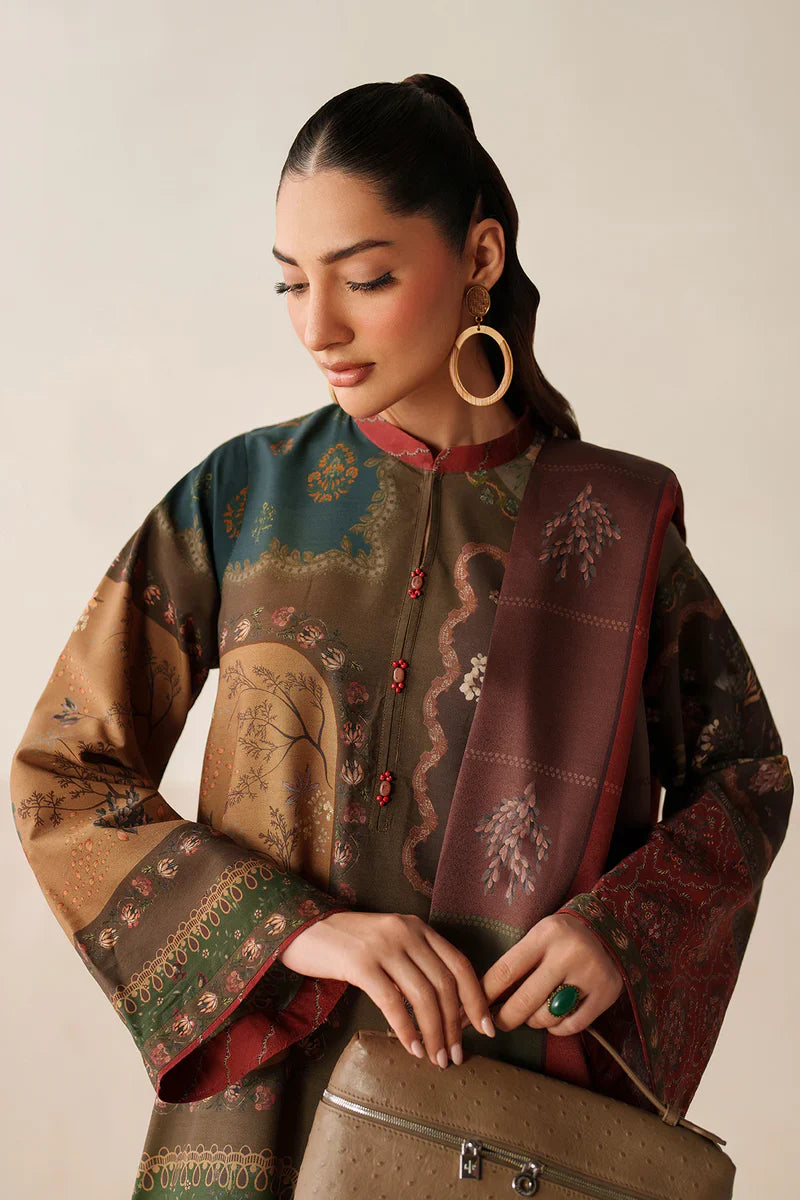Winter 3PC Karandi Digital Print Dress - KP33412