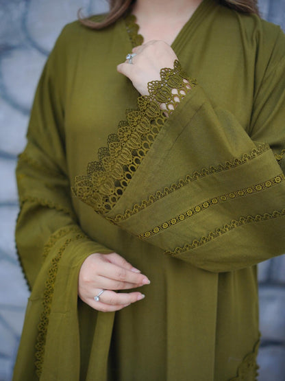 Winter 3PC Dhanak Embroidered Suit - kp33130