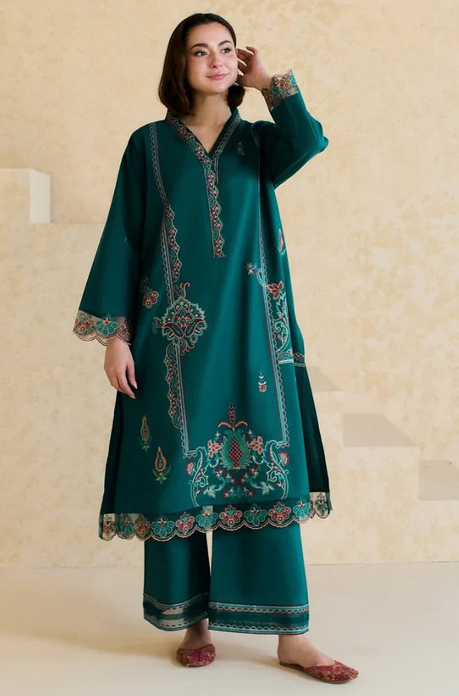 Winter  2PC Dhanak Embroidered Suit - KP3371