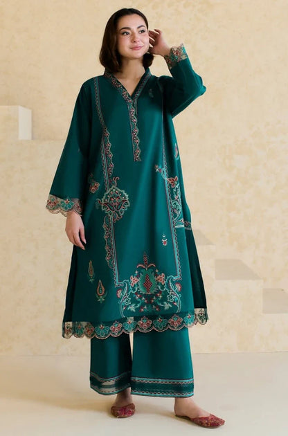 Winter  2PC Dhanak Embroidered Suit - KP3371
