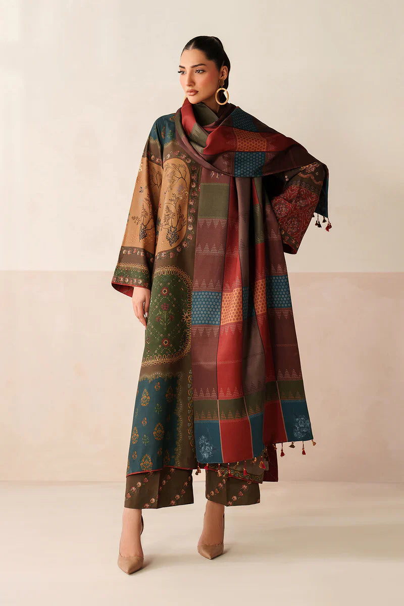 Winter 3PC Karandi Digital Print Dress - KP33412