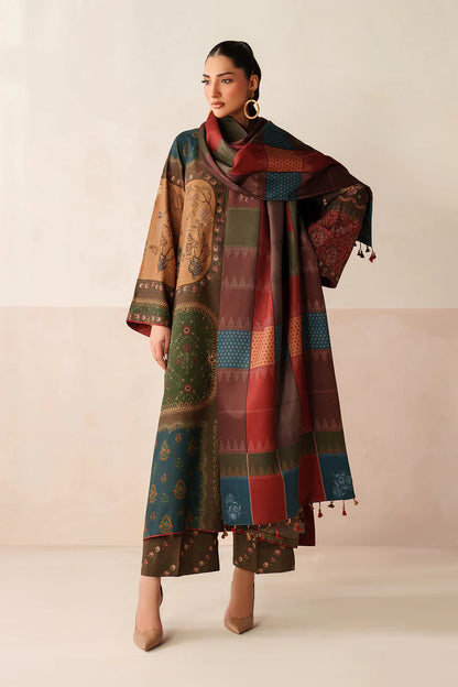 Winter 3PC Karandi Digital Print Dress - KP33412