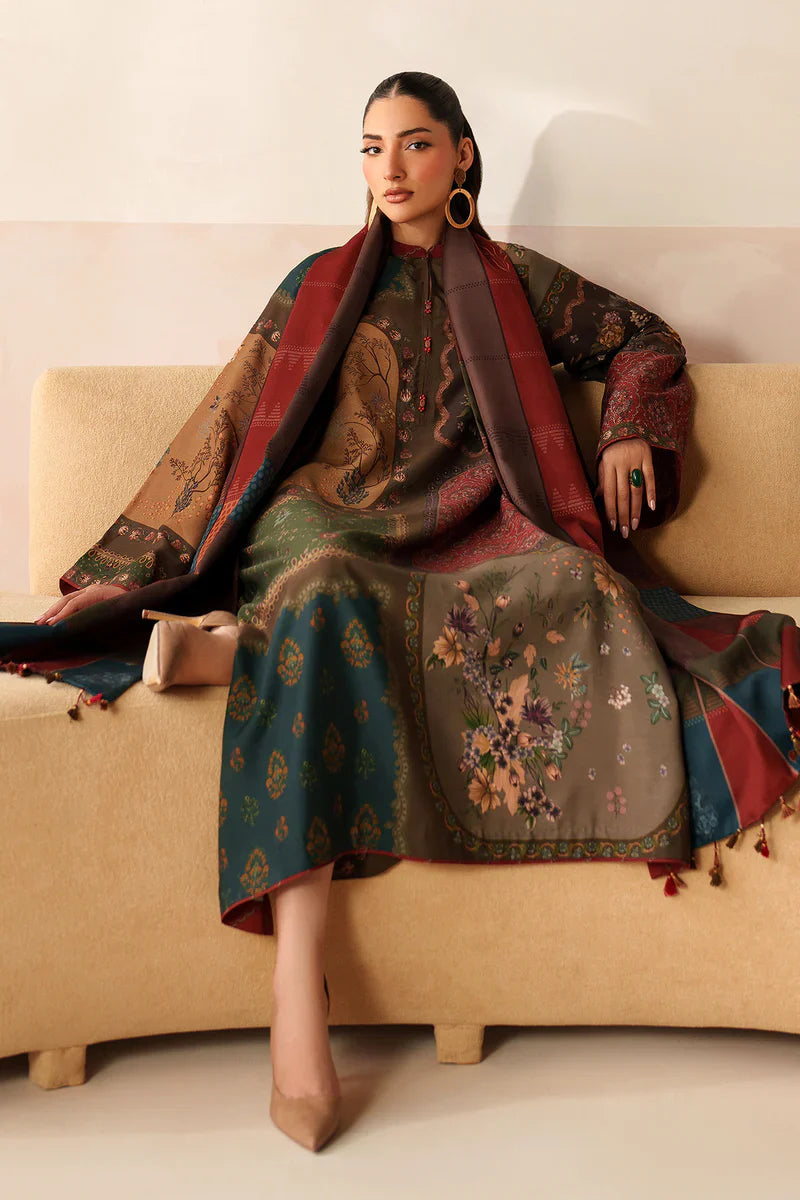 Winter 3PC Karandi Digital Print Dress - KP33412