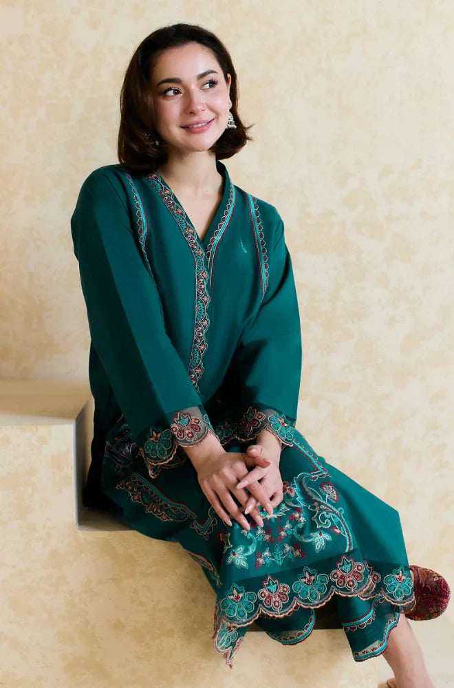 Winter  2PC Dhanak Embroidered Suit - KP3371
