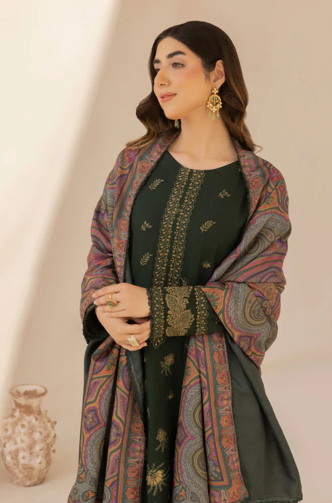 Winter 3PC Dhanak Embroidered Suit - kp3380