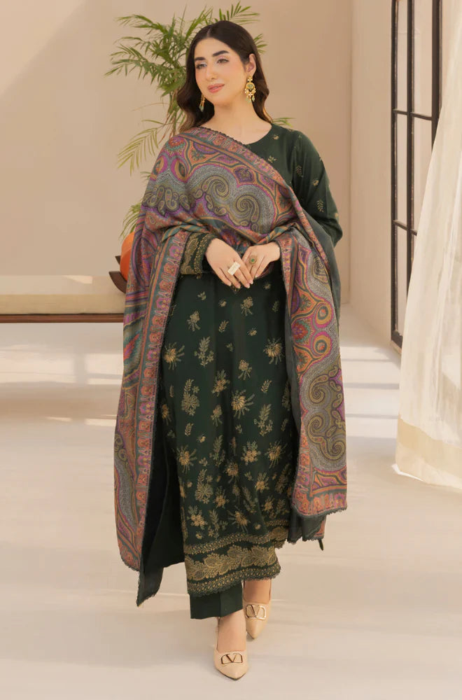 Winter 3PC Dhanak Embroidered Suit - kp3380