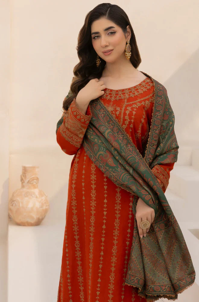 Winter 3PC Dhanak Embroidered Suit - kp3364