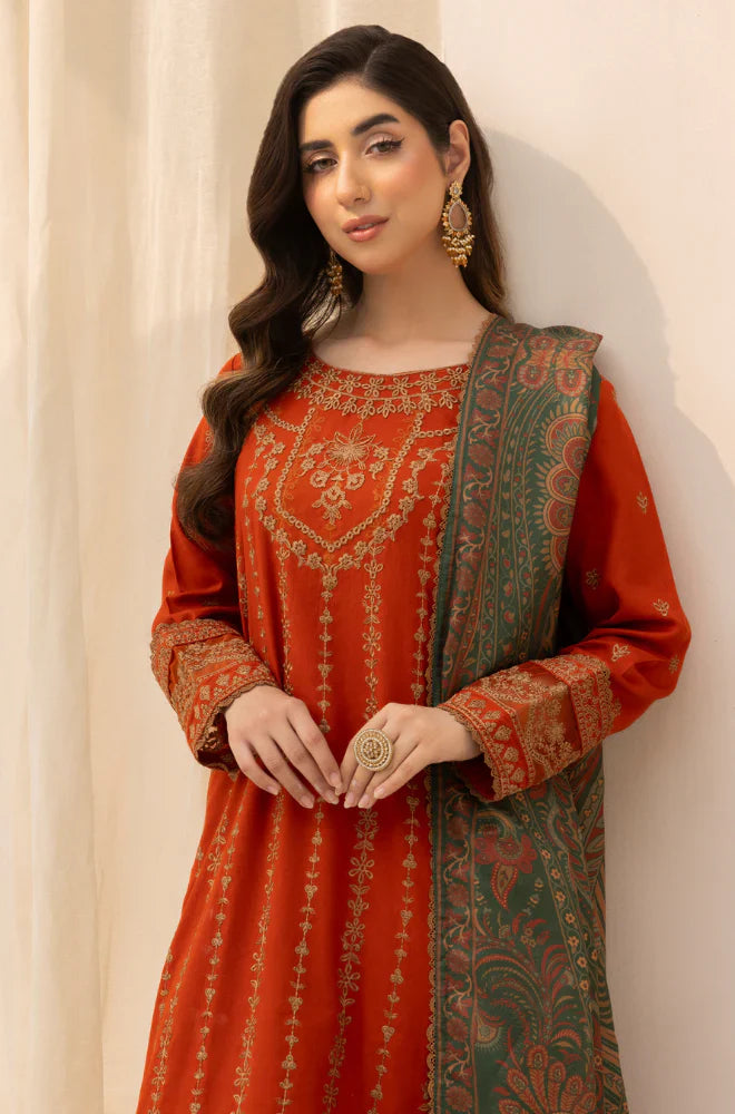Winter 3PC Dhanak Embroidered Suit - kp3364