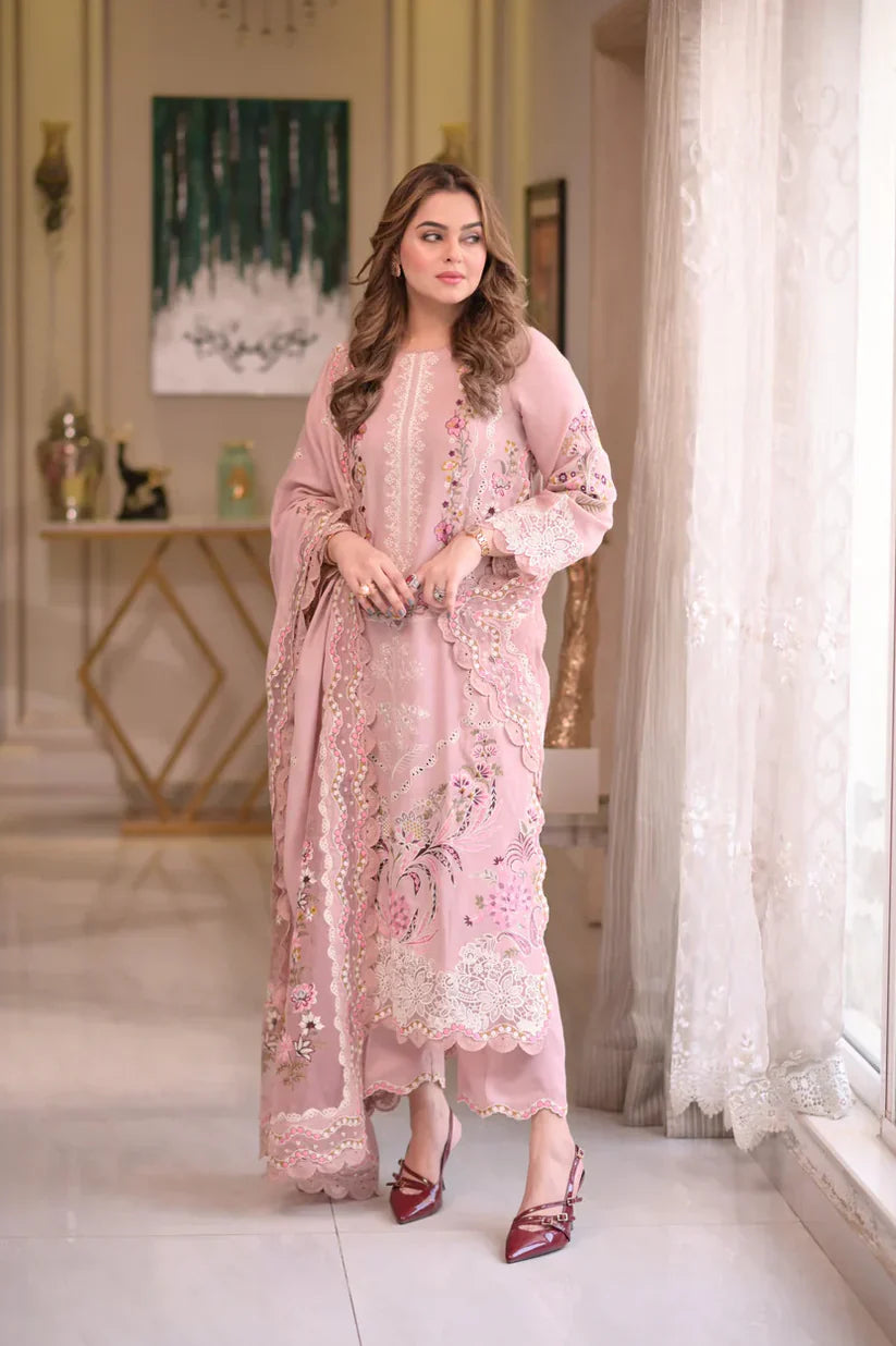 Summer 3PC Lawn Chikenkari Embroidered Shirt - KP1172