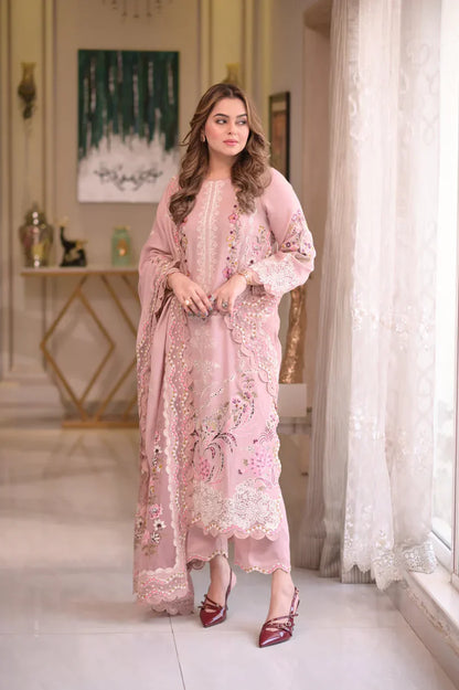 Summer 3PC Lawn Chikenkari Embroidered Shirt - KP1172