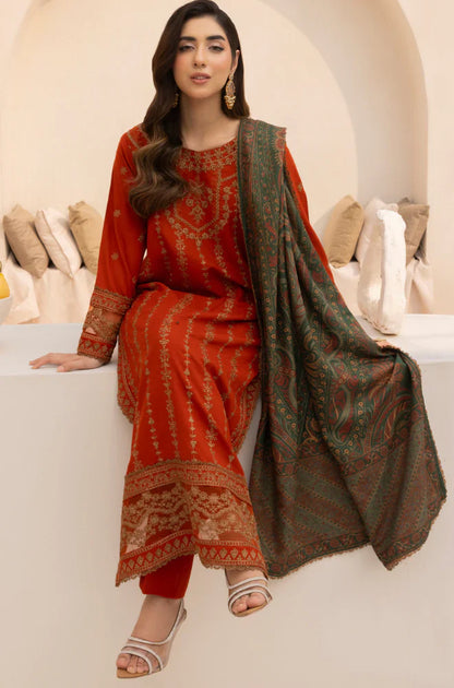 Winter 3PC Dhanak Embroidered Suit - kp3364
