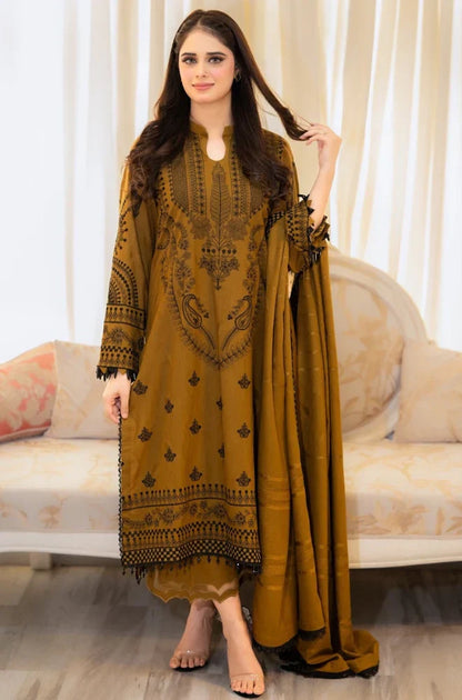 Winter 3PC Dhanak Embroidered Suit - kp3312