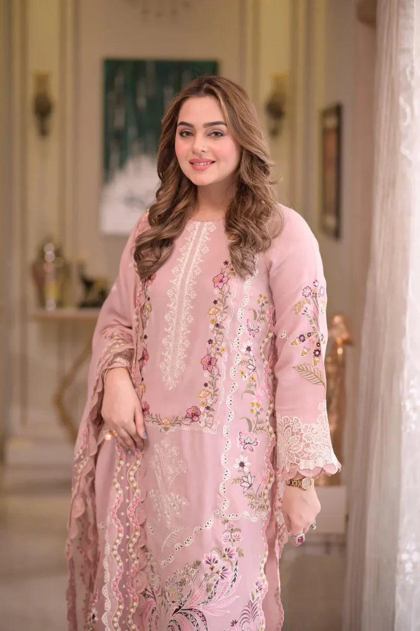 Summer 3PC Lawn Chikenkari Embroidered Shirt - KP1172