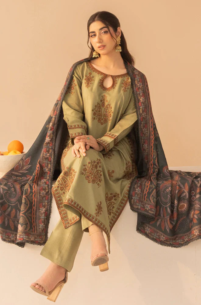 Winter 3PC Dhanak Embroidered Suit - kp3360