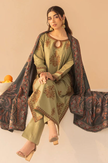Winter 3PC Dhanak Embroidered Suit - kp3360