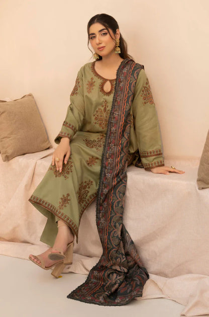 Winter 3PC Dhanak Embroidered Suit - kp3360