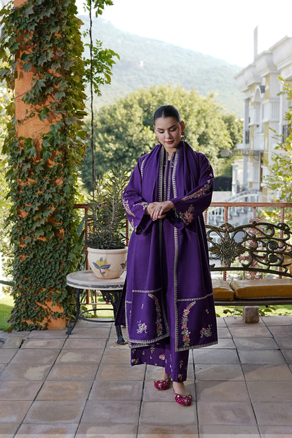 Winter 3PC Dhanak Embroidered Suit - kp33151