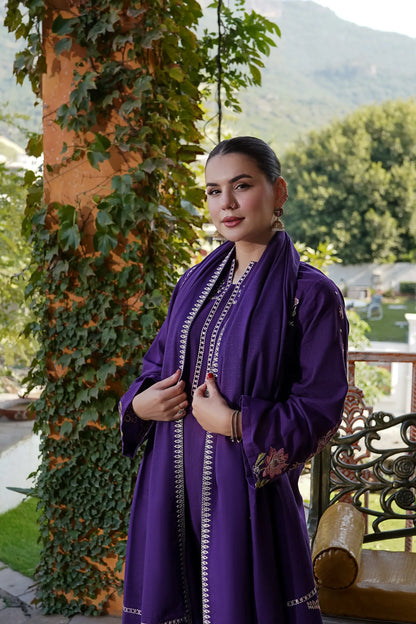 Winter 3PC Dhanak Embroidered Suit - kp33151