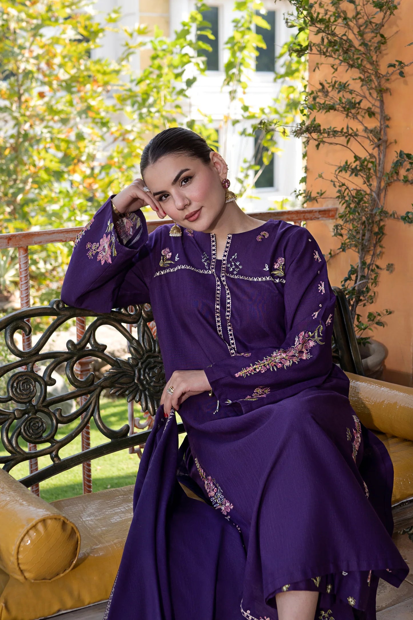 Winter 3PC Dhanak Embroidered Suit - kp33151