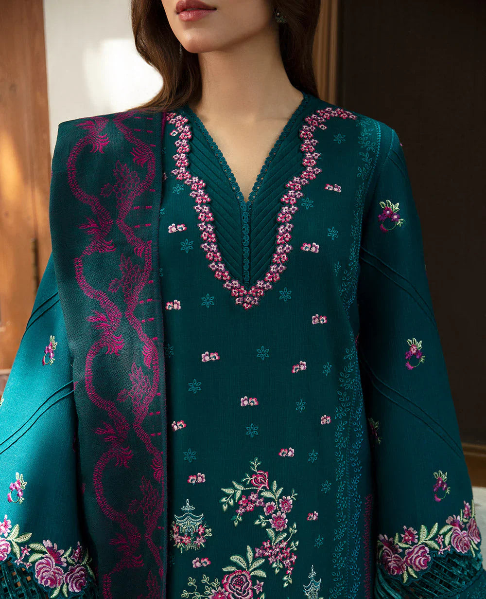 Winter 3PC Dhanak Embroidered Suit - kp3345