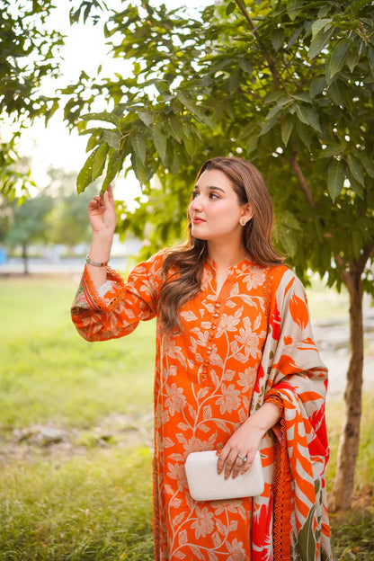 Summer 3PC Lawn Digital Print Dress - KP1106