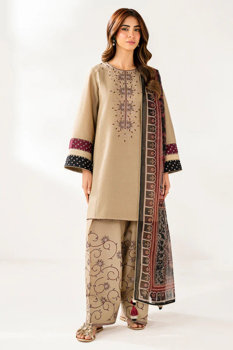 Winter 3PC Dhanak Embroidered Suit - kp3361