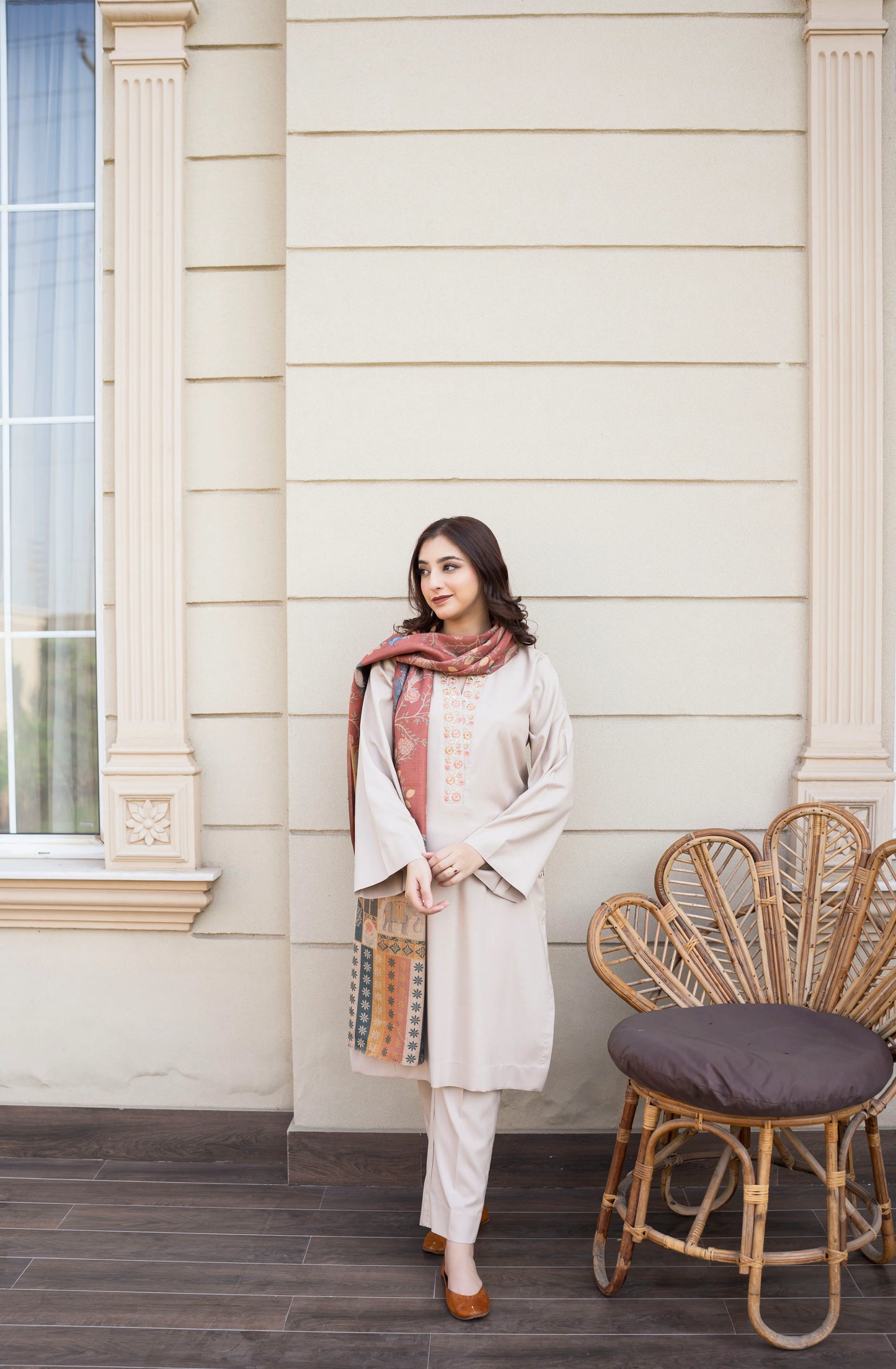 Winter 3PC Dhanak Embroidered Suit - KP3355