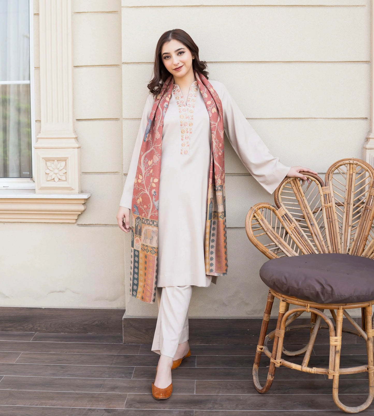 Winter 3PC Dhanak Embroidered Suit - KP3355