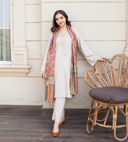 Winter 3PC Dhanak Embroidered Suit - KP3355