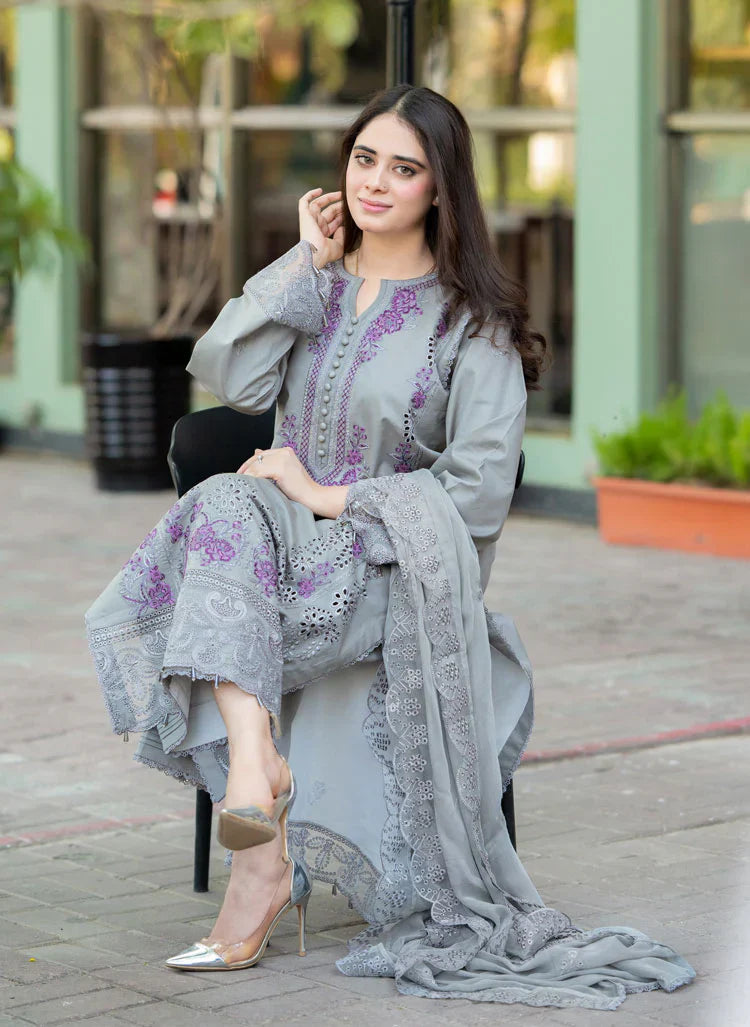 Winter 3PC Dhanak Embroidered Suit - kp3366