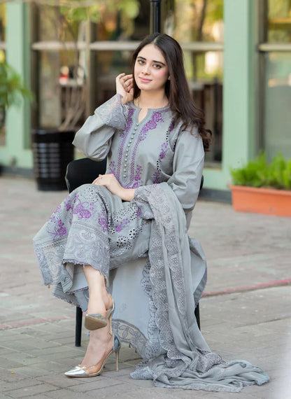 Winter 3PC Dhanak Embroidered Suit - kp3366