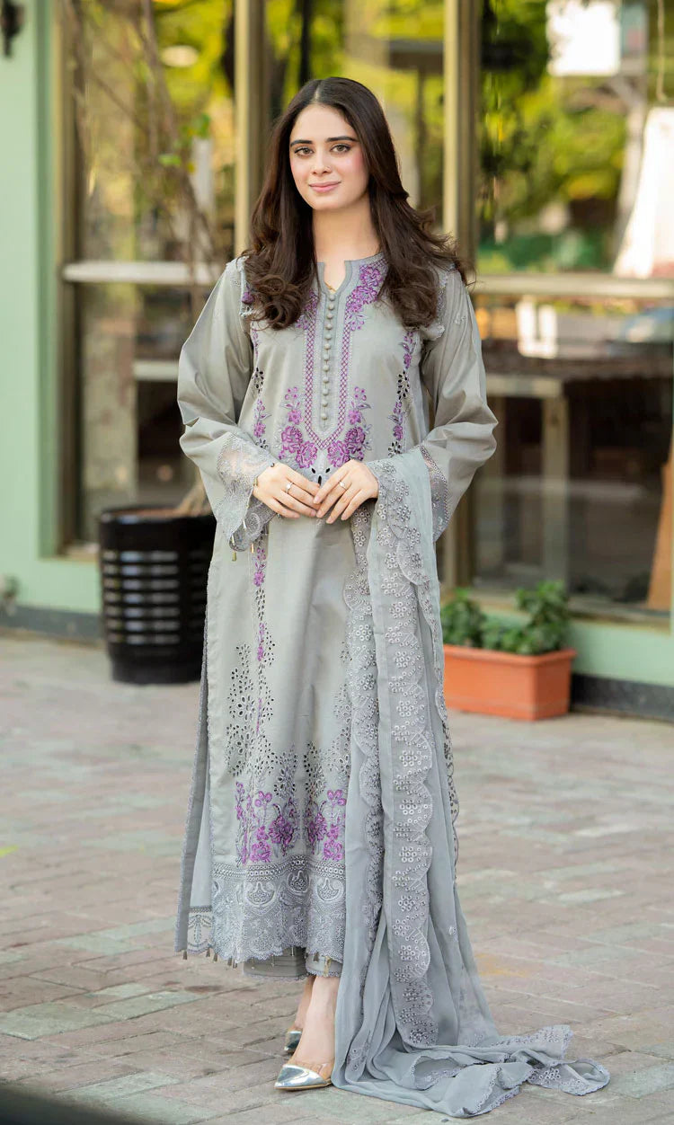 Winter 3PC Dhanak Embroidered Suit - kp3366
