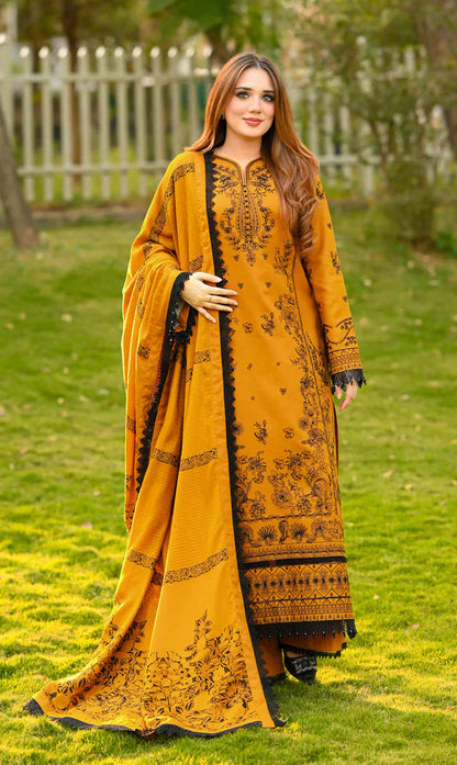 Winter 3PC Dhanak Embroidered Suit - kp33154