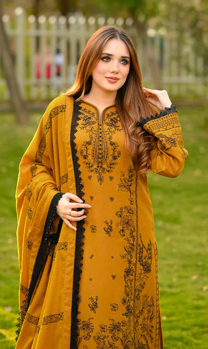 Winter 3PC Dhanak Embroidered Suit - kp33154