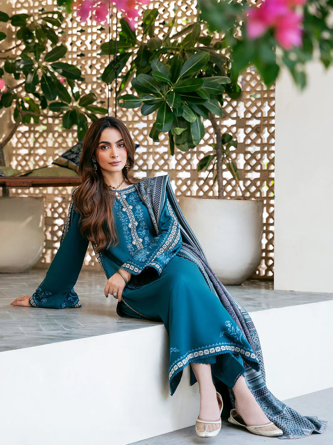 Winter 3PC Dhanak Embroidered Suit - kp33104