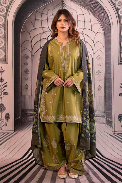 Winter 3PC Dhanak Embroidered Suit - kp3344
