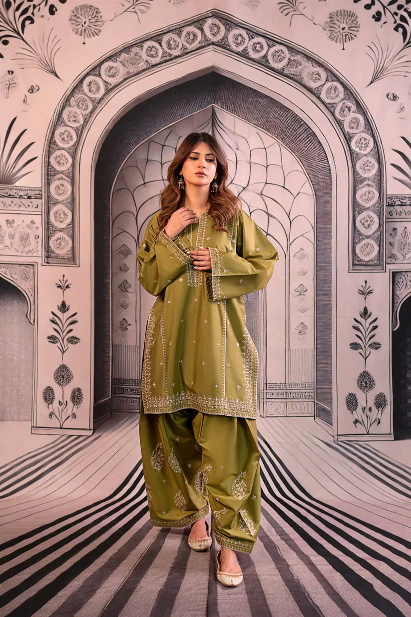 Winter 3PC Dhanak Embroidered Suit - kp3344