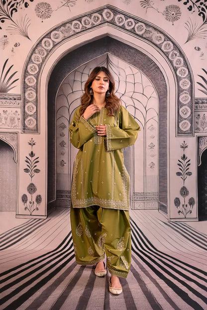 Winter 3PC Dhanak Embroidered Suit - kp3344