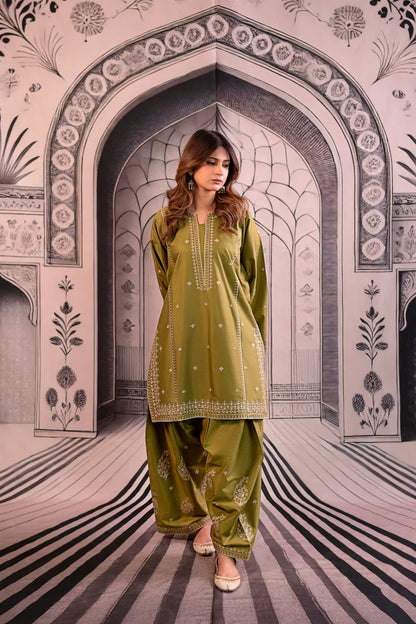 Winter 3PC Dhanak Embroidered Suit - kp3344