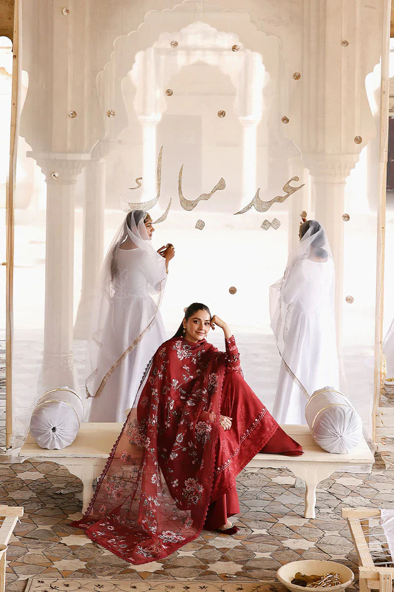 Dure Fishan - Summer 3PC Lawn Embroidered Suit - KP1176