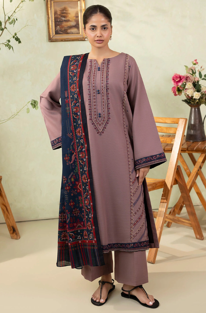 Winter 3PC Dhanak Embroidered Suit - kp33106