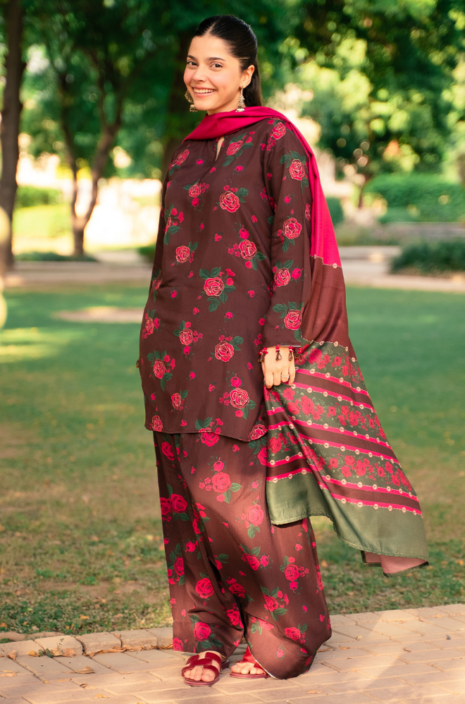 Winter  3PC Karandi Digital Print Dress - KP33148