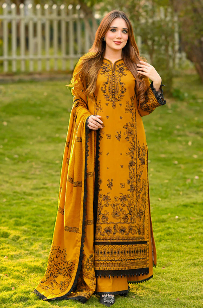 Winter 3PC Dhanak Embroidered Suit - kp33154