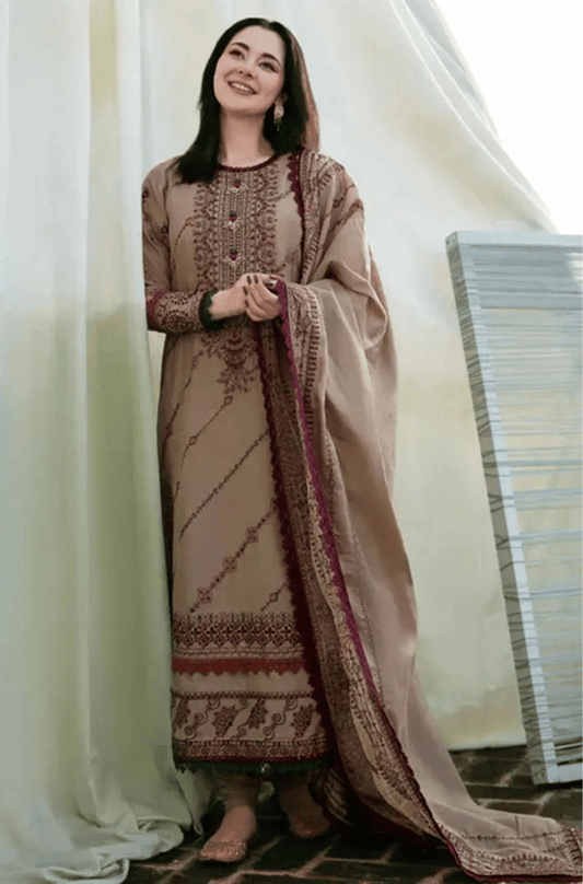 Winter 3PC Dhanak Embroidered Suit - kp3346