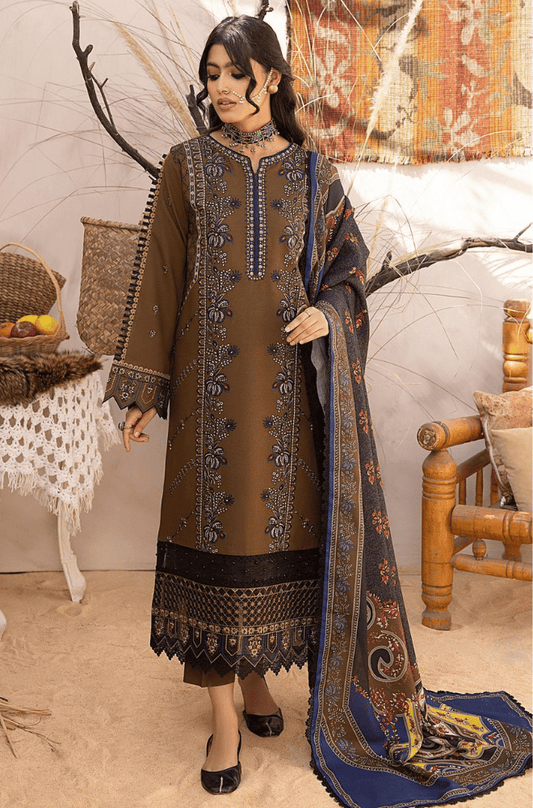 Winter 3PC Dhanak Embroidered Suit - kp3351