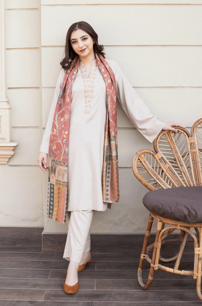 Winter 3PC Dhanak Embroidered Suit - KP3355