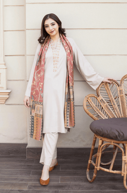 Winter 3PC Dhanak Embroidered Suit - KP3355