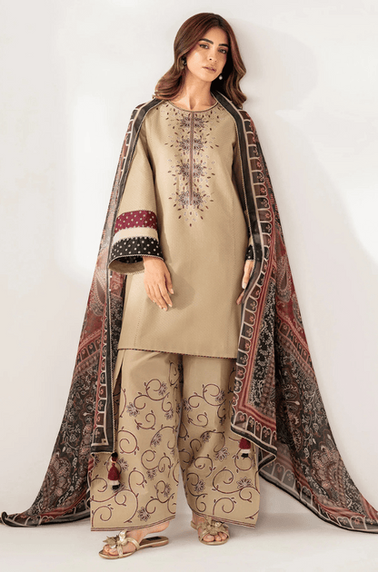Winter 3PC Dhanak Embroidered Suit - kp3361