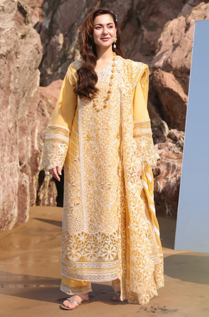 Summer 3PC Lawn Chikenkari Embroidered Shirt - KP1108