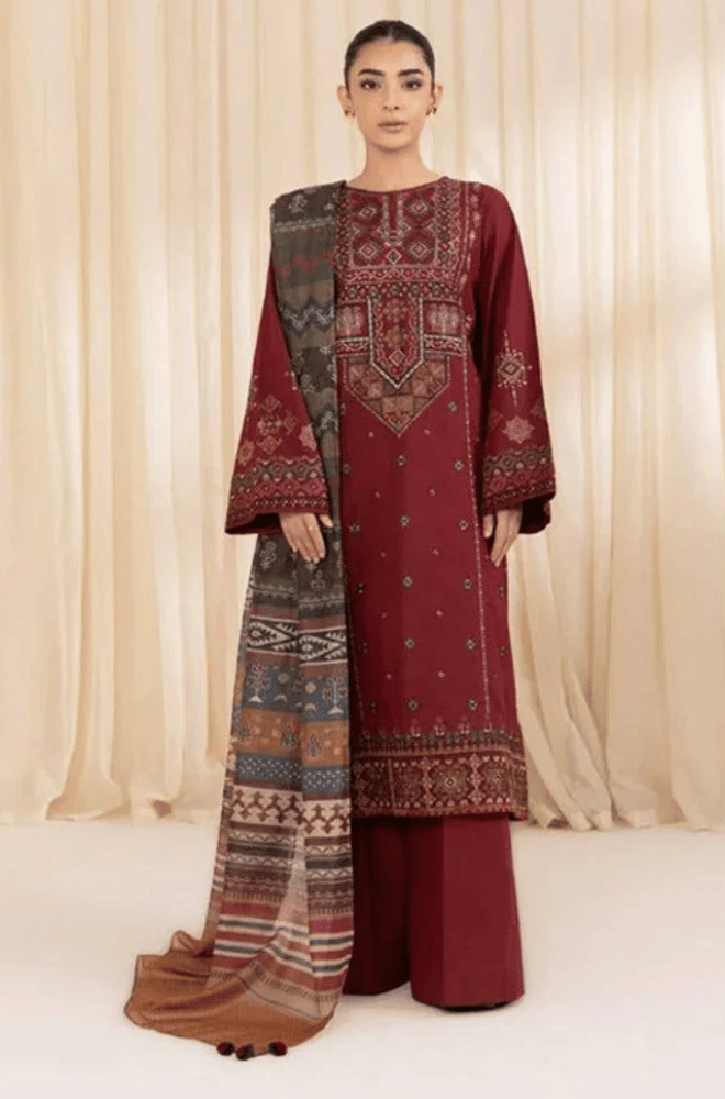 Winter 3PC Dhanak Embroidered Suit - kp3363